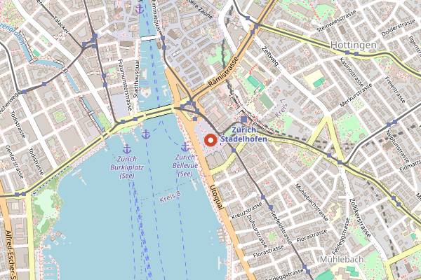 Map showing Sechselaeuten in Zurich