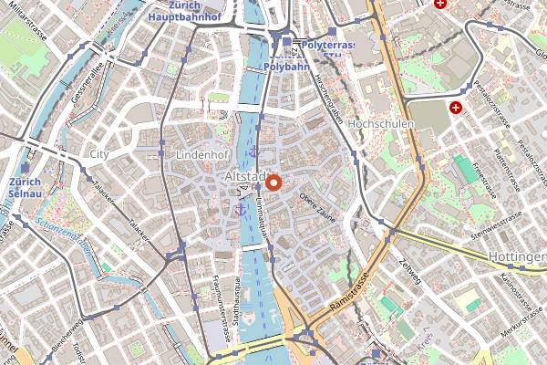 Map showing IGNIV Zurich by Andreas Caminada in Zurich