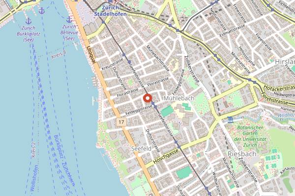 Map showing Razzia in Zurich