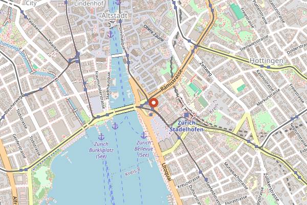 Map showing Sternen Grill in Zurich