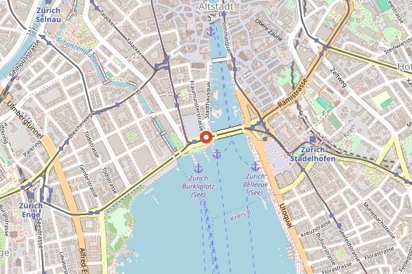 Map showing Buerkliplatz Wochenmarkt in Zurich