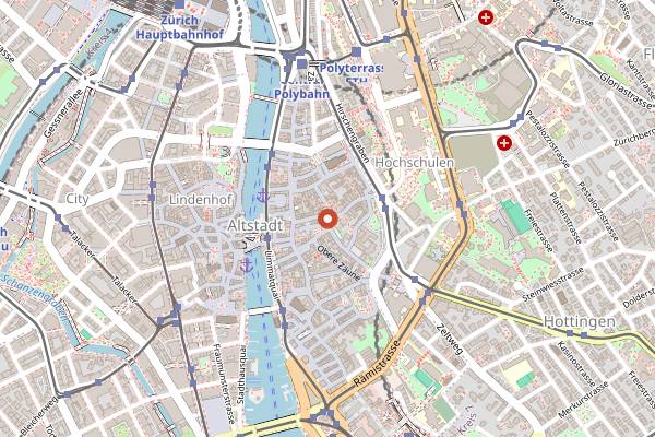 Map showing Bauernschaenke in Zurich