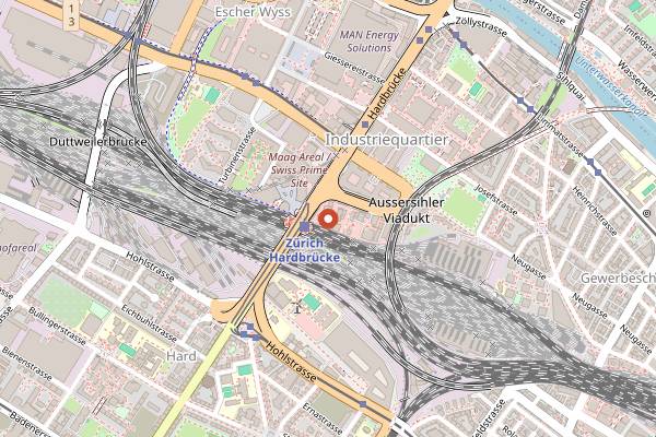 Map showing Restaurant Rosso in Zurich