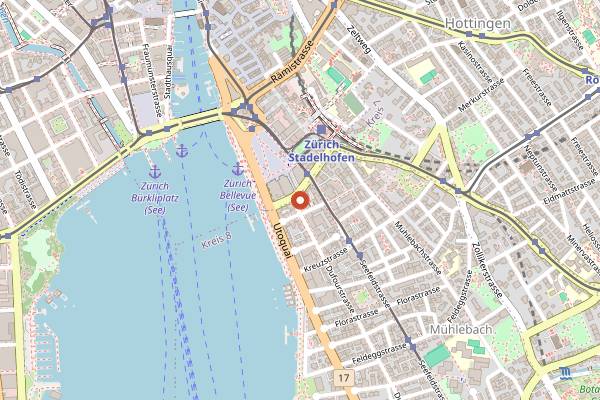 Map showing Ristorante Conti in Zurich