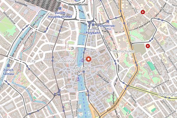 Map showing Restaurant Swiss Chuchi in Zurich