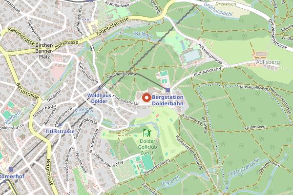 Map showing The Restaurant at the Dolder Grand in Zurich