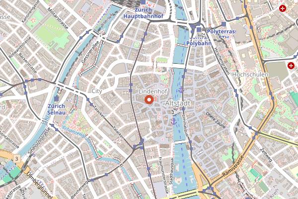Map showing Widder Restaurant in Zurich