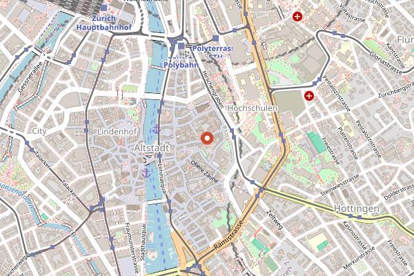 Map showing Wirtschaft Neumarkt in Zurich