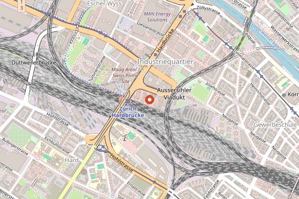 Map showing Frau Gerolds Garten in Zurich