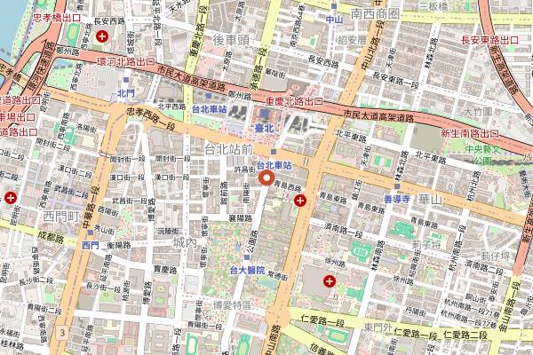 Map showing USS Bakery in Taipei