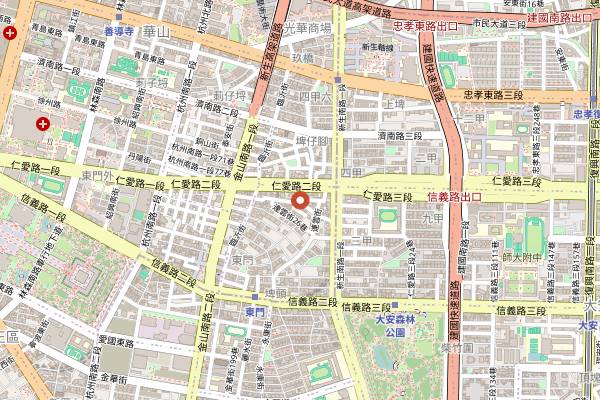 Map showing Aaama Vegan Hut in Taipei