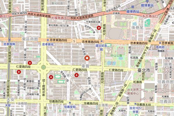Map showing Halal Chinese Beef Noodles Da'an in Taipei
