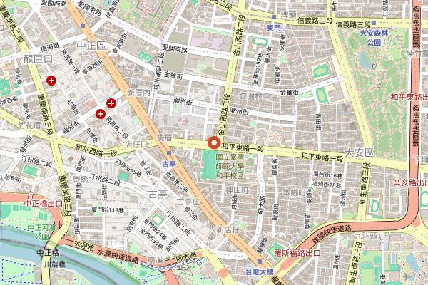 Map showing Loving Hut Heping in Taipei