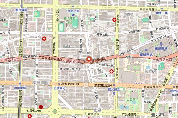 Map showing Vege Creek in Taipei