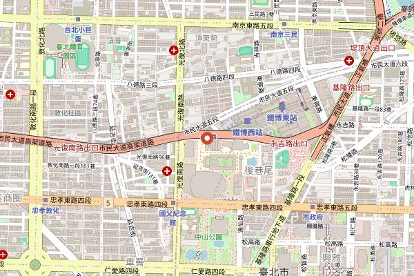 Map showing Songshan Cultural Park Beer Festival in Taipei