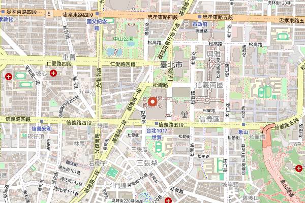 Map showing Taiwan Culinary Exhibition in Taipei