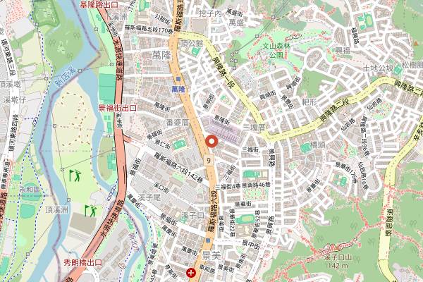 Map showing Nanmen Market in Taipei