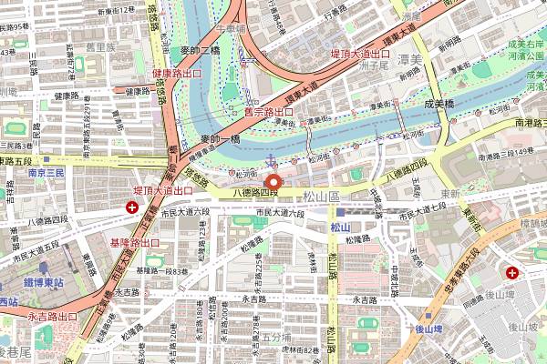 Map showing Raohe Street Night Market in Taipei