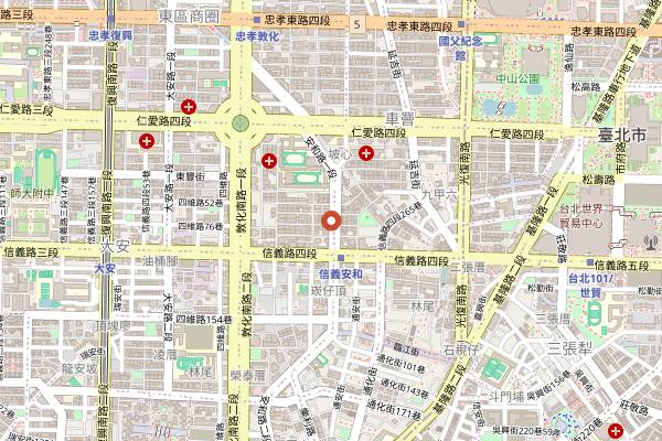 Map showing Carnegie's Taipei in Taipei