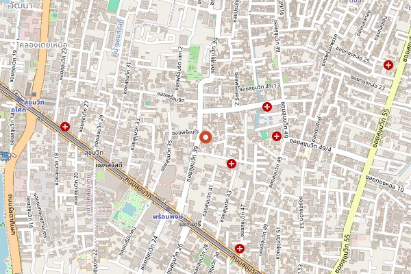 Map showing Khua Kling Pak Sod in Bangkok