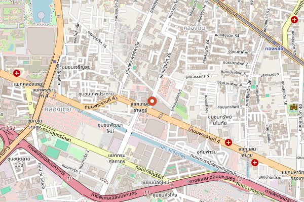 Map showing Rung Rueang Pork Noodles in Bangkok
