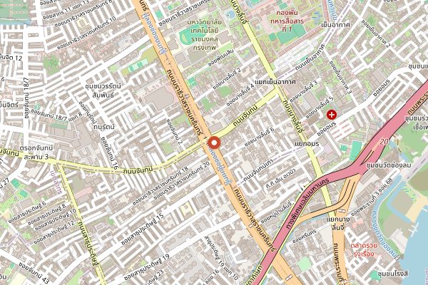 Map showing Blue Elephant Cooking School in Bangkok