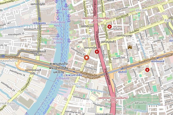 Map showing Muslim Restaurant (Charoen Krung) in Bangkok