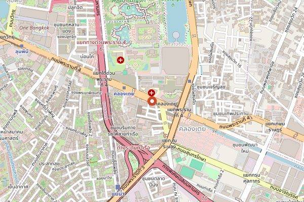Map showing Klong Toey Wholesale Market in Bangkok