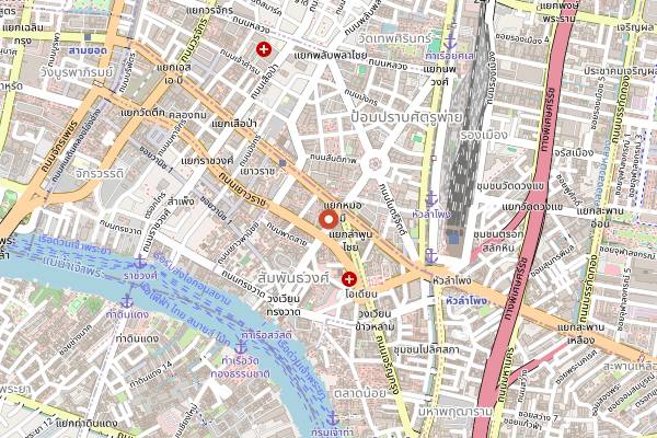 Map showing Opium Bar in Bangkok
