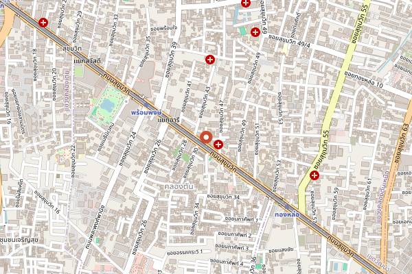 Map showing Sing Sing Theater in Bangkok