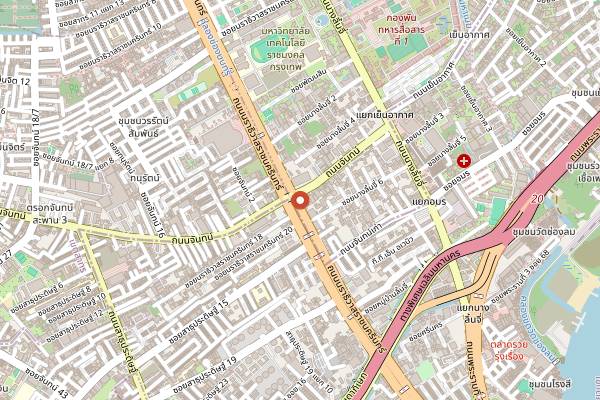 Map showing Vertigo and Moon Bar in Bangkok