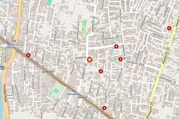 Map showing Gaggan Anand in Bangkok