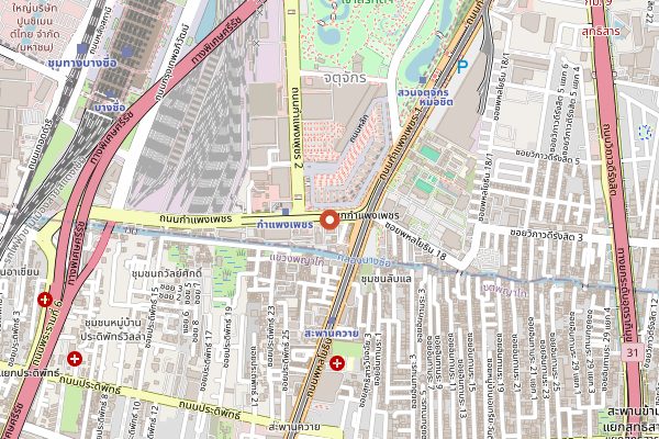 Map showing Or Tor Kor market food stalls in Bangkok