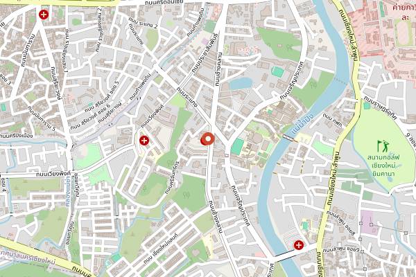 Map showing Chiang Mai Night Bazaar in Chiang Mai