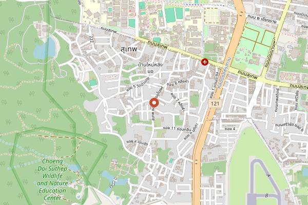 Map showing Dinky's BBQ in Chiang Mai