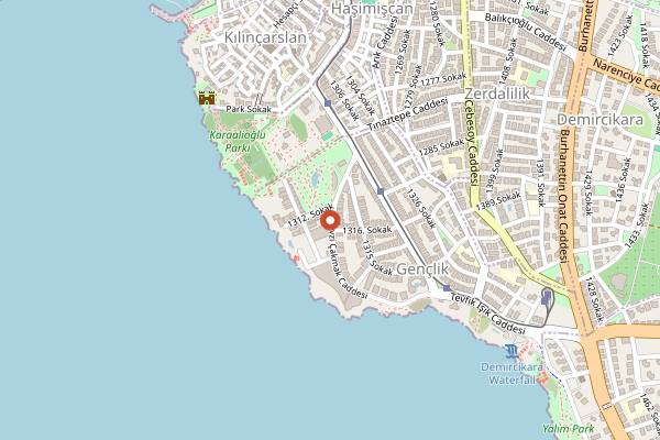 Map showing Elefante Pub in Antalya