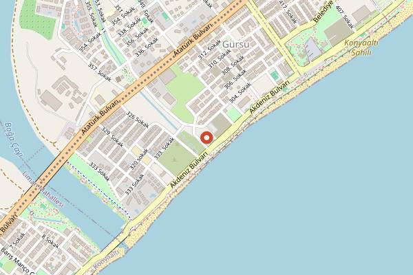 Map showing Neapolis Roof in Antalya
