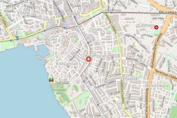 Map showing The Macho Pub Co. in Antalya