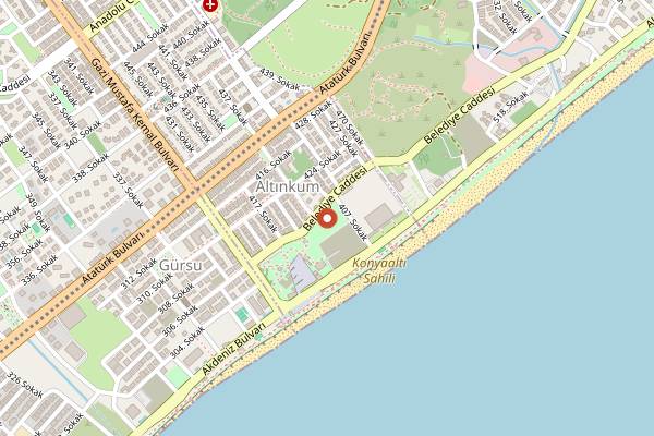 Map showing İba Cafe in Antalya