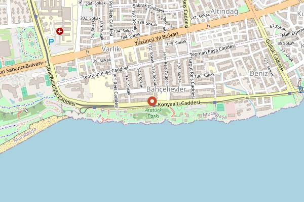 Map showing Kans' Coffee in Antalya