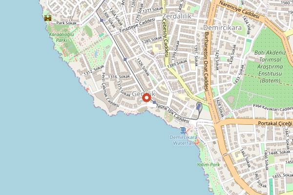Map showing VOLA Coffee Işıklar in Antalya
