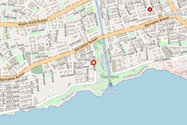Map showing Dervish Et ve Balık Restaurant in Antalya