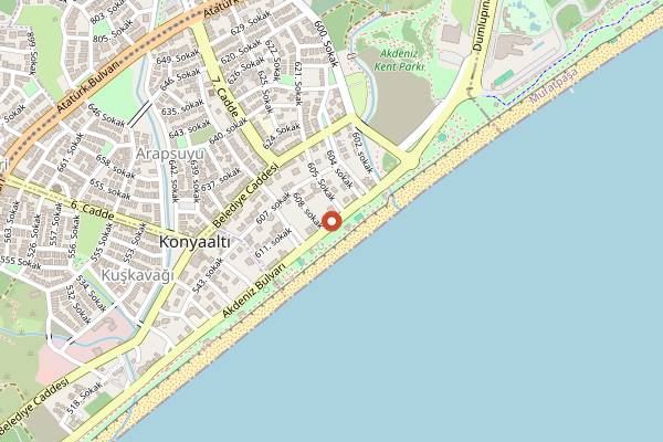 Map showing Quzu Restaurant & Lounge in Antalya