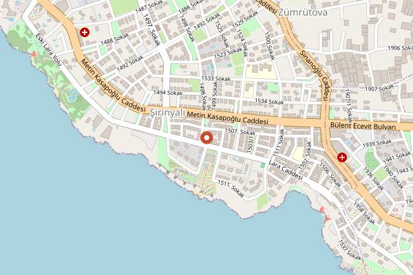 Map showing Fahrenheit Coffee Roastery in Antalya