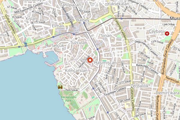 Map showing Kaleiçi Old Town Festival in Antalya