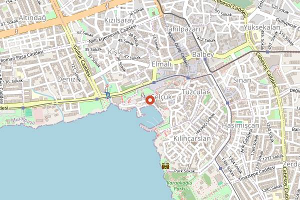 Map showing Arma Restaurant in Antalya