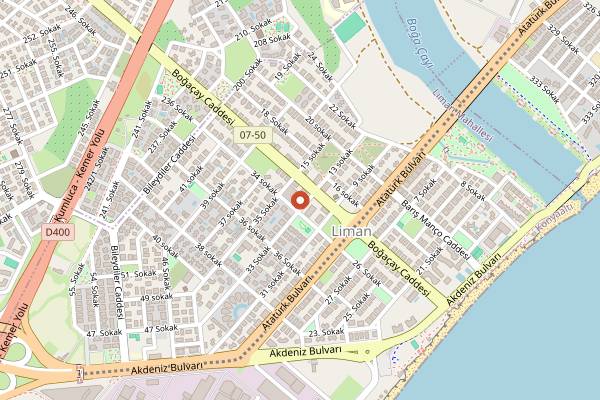 Map showing Ruff Grill & Bar in Antalya
