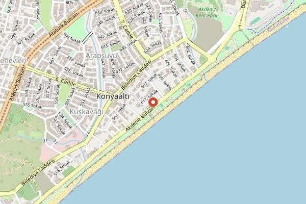 Map showing Club PAUSE in Antalya