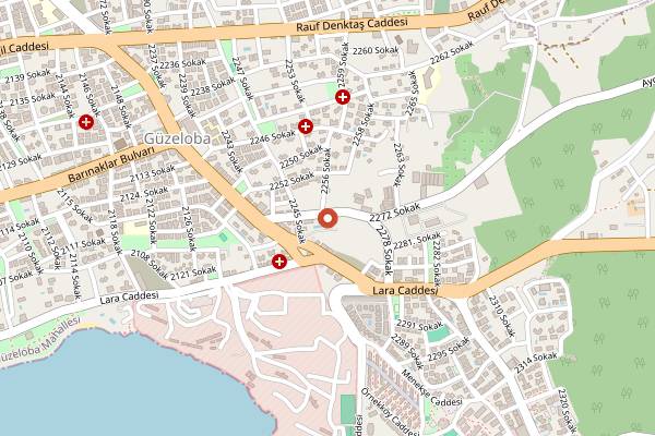Map showing Kundu Pazar Pazarı in Antalya