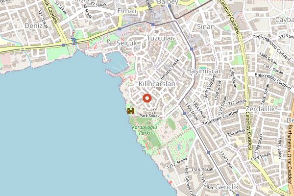 Map showing Ayar Meyhanesi in Antalya